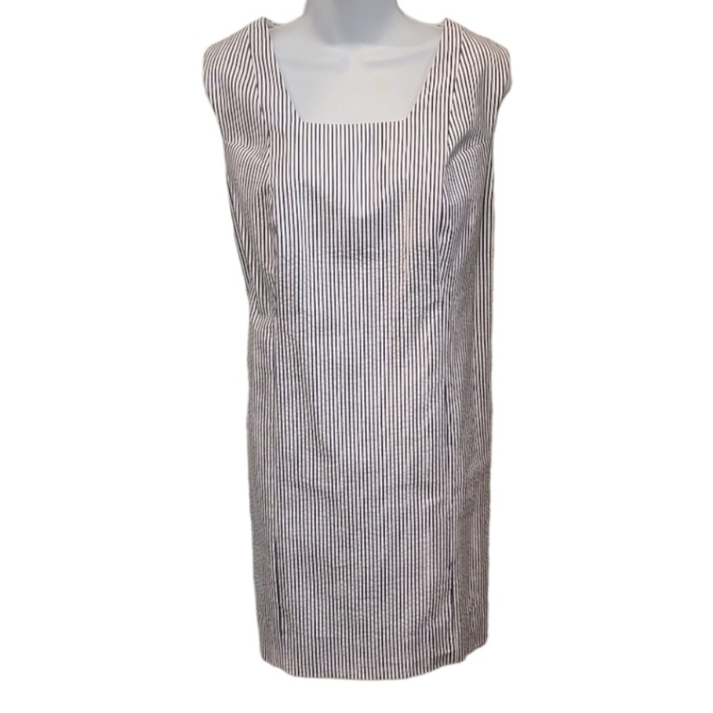 Seersucker Square Neck Dress